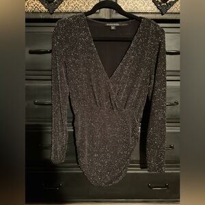 Boston Proper Black Sparkle Tunic Top